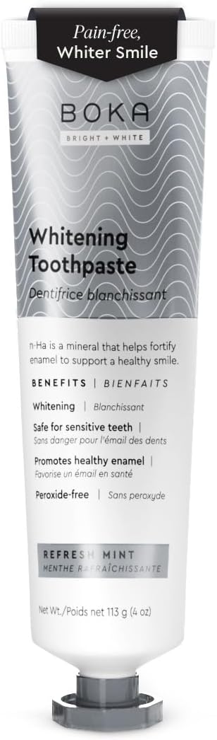 Boka Fluoride Free Toothpaste - Nano Hydroxyapatite, Remineralizing, Sensitive Teeth, Whitening - Dentist Recommended for Adult, Kids Oral Care - ...