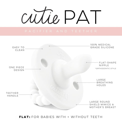 Ryan & Rose Cutie PAT Pacifier Teether (Flat, White)...