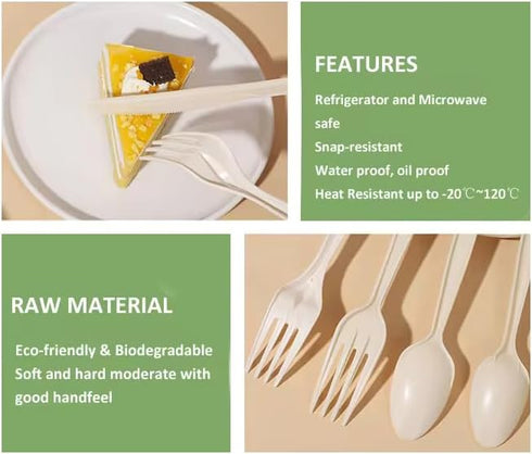100% Eco Friendly Compostable Spoons Disposable Spoons Cornstarch Based 50 Large Disposable Utensils (6.7 in.) Durable and Heat Resistant Alternat...