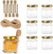 1.5oz 6Pack Mini Glass Hexagon Jars Gold Lids, Bee Charms Honeybee Pendant, Honey Dipper Sticks, Jute Tag String?Wedding Baby Show Thank You Party...