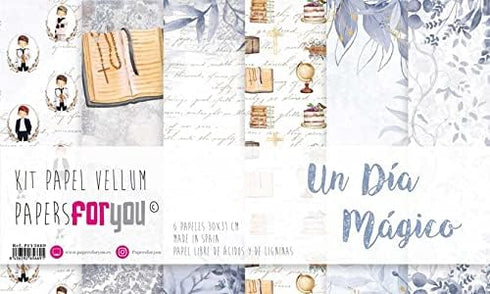 Papers For You - Vellum Scrapbooking Paper Kit | "A Child's Magic Day" Collection | Includes 6 Single Sided Vegetable Papers with Different Design...