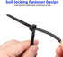 200 Pack Bulk KOOWIN Medium Nylon Plastic Cable Zip Ties 8 inch Wire Wraps Black...