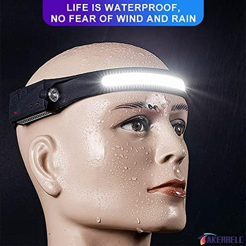 Headlamp, Rechargeable LED Headlamp with Motion Sensor, Up to 1200 lumens and 10 Hours Runtime, 5 Clips and 1 Case, Waterproof Camping Gear for Hi...