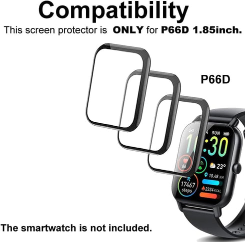 3D Screen Protector Compatible with P66D 1.85” Nerunsa Ddidbi Dotn and Aptkdoe Smart Watch...