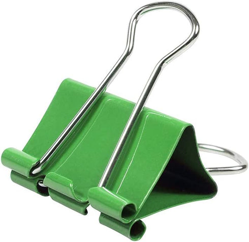 JAM PAPER Colorful Binder Clips - Medium - 1 1/4 Inch (32 mm) - Green Binderclips - 15/Pack...