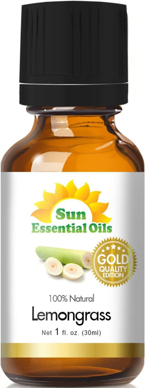 Sun Essential Oils - Gold - 30 ml Lemongrass Essential Oil, Pure Lemongrass Oil - 1oz...