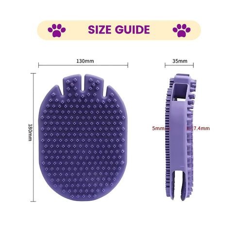Pet Double-Sided 2 in 1 Massage Bath Brush Grooming - For wet/dry hair - Rubber Brush for Bathing, Massaging, Hair Removal, and Deshedding - For D...