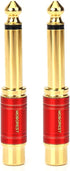 MOBOREST 1/4 in to RCA Female Pure Copper Adapter, 6.35mm Mono TS Plug Male 1/4 inch to RCA Female Stereo Interconnect Audio Adapter, (Red-2Pack)...