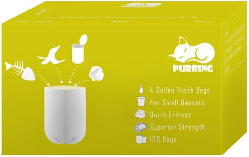 Small Trash Bags with Quick-Dispense, 4 Gallon Trash Bags with Cute and Compact Package, 100 Count (Yellow)...
