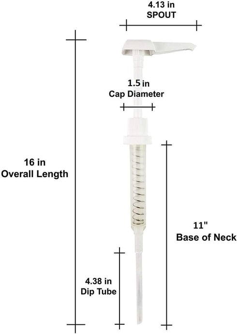 Heavy-Duty Pump Dispenser for Gallon Containers, 38/400 Neck Closure Without Lock-Down, 11 Inches (2 Pack)...