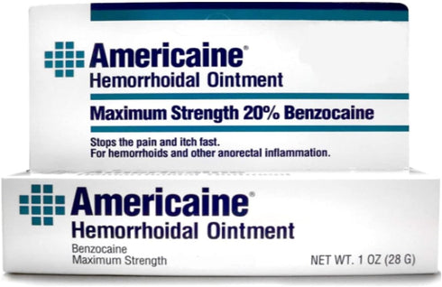Americaine Hemorrhoidal Ointment Maximum Strength 20% Benzocaine 1 oz ( Pack of 2)...