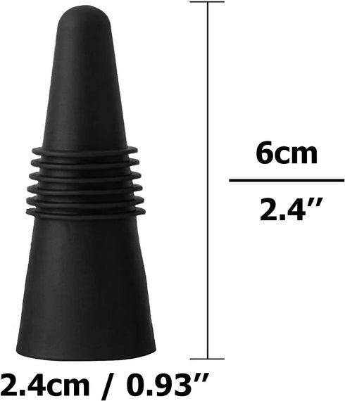 ANIN 8 pcs of Wine Stoppers, Reusable Silicone Beverage Bottle Sealer Replacement with Grip Top for Cork to Keep the Wine Fresh - Black...