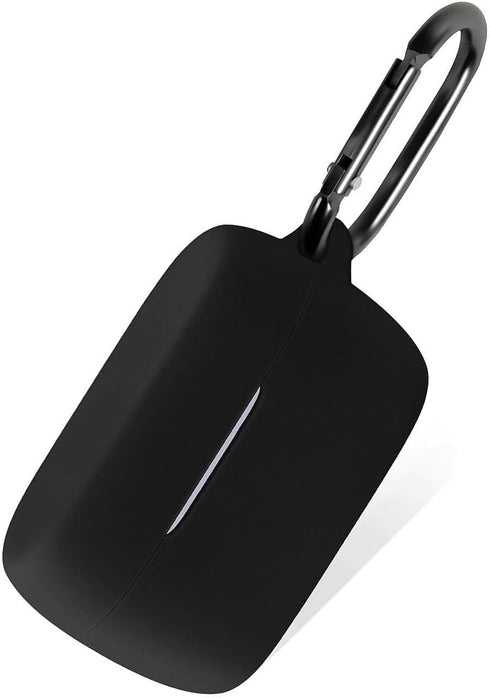 Geiomoo Silicone Carrying Case Compatible with Jabra Elite 4, 3, 2, Portable Scratch Shock Resistant Cover with Carabiner (Black)...