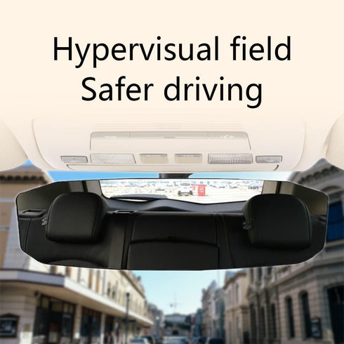 Car Rear View Mirror, 12Inch Interior Clip-on Wide Angle Convex Rear View Mirror, Car Accessories HD Wide Angle Extended Curved Mirror to Reduce B...