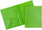 JAM PAPER Plastic 2 Pocket School POP Folders with Metal Prongs Fastener Clasps - Lime Green - 3/Pack...