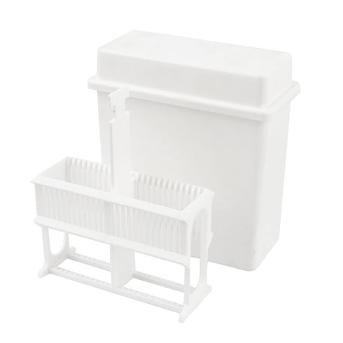 uxcell A14031200ux0237 Plastic Covered 24 Slots Staining Jar Rack White for Microscope Slides...