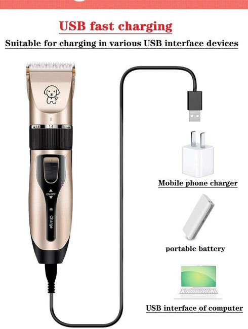 Dog Grooming Kit Pet Shaver Clippers Low Noise Rechargeable Cordless Electric Quiet Hair Clippers Set for Dogs Cats Pet...