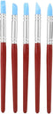 Silicone Pottery Clay Sculpting Tool 5Pcs Rubber Tip Paints Silicon Brushes Sculpture Pottery Clay Shaping Carving Tool...
