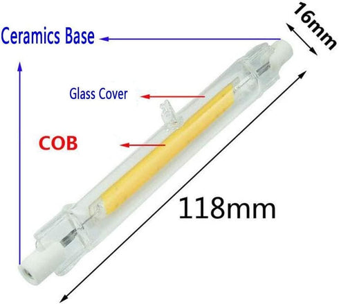 118mm 20W R7S LED Bulb 200W Halogen Equivalent 118mm J-Type High Brightness 20W 120V R7S Base 6000K Daylight White J Type T3 118mm Double Ended Fl...