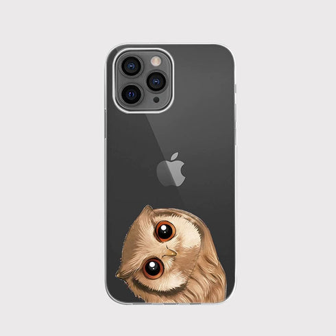 Blingy's for iPhone 13 Pro Case (6.1 inch), Fun Owl Pattern Bird Design Cute Cartoon Animal Style Transparent Soft TPU Protective Clear Case (Smal...
