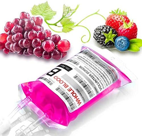 WYNK Blood Bags for Drinks, 10 IV Bags for Halloween Party Decoration, Reusable Drink Pouch for Live Blood of Theme Parties, Masquerade,Vampire,Zo...
