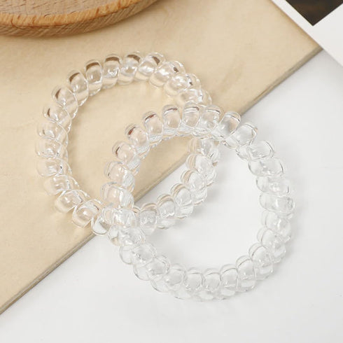 Spiral Hair Ties 20 Pieces Coil Hair Ties Traceless No Crease Phone Cord Hair Ties Waterproof Ponytail Holder 2.15inch No Damage Elastic Hair Band...