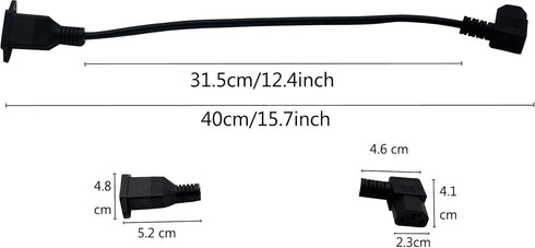 C14 to C13 Panel Mount Power Cable, 90 Degree Right IEC 320 C13 Female to C14 Male PDU Power Supply Extension Cord, for Computer LED HDTV Monitor ...