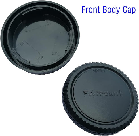 Rear Lens Cap + Fuji X Body Cap Cover for Fujifilm X-T5 X-T4 X-T3 X-E4 X-T2 X-T1 X-S10 X-T30 II X-T20 X-T10 X-T200 X-T100 X-PRO3 X-PRO2 ..X Mount ...