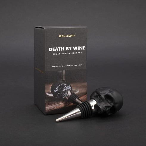 Iron & Glory | Decorative Skull Wine Stopper | Novelty Wine Bottle Stopper | Skull Decor & Goth Accessories | Halloween Wine Stoppers | Gothic Win...