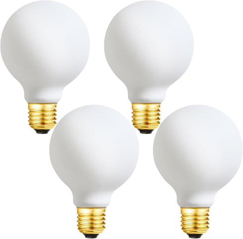LVYE G25 LED Light Bulb E26 Base Matt Opal Porcelain Daylight 4000K Dimmable Edison 6W Led Globe Bulb,600LM,60 Watt Equivalent,Outside Frosted Gla...