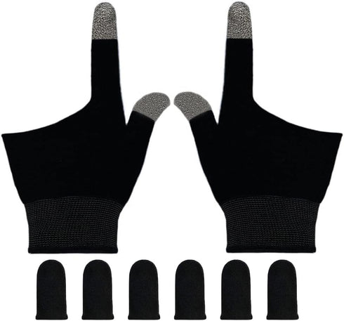 Gaming Gloves for Sweaty Hands, Ultra-Thin Breathable Touchscreen Game Gloves with Thumb Finger Sleeves for iPad Tablet/Mobile Phone...