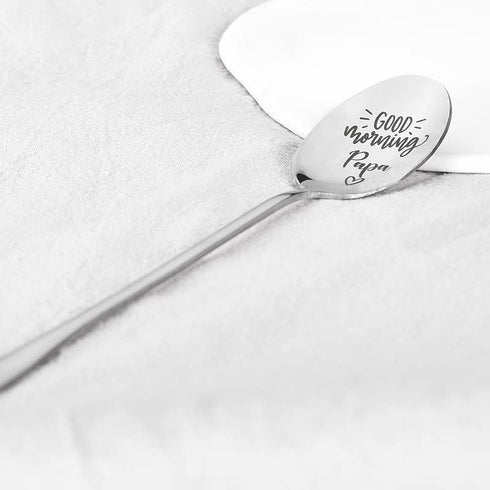 Papa Spoon Gifts from Grandkids Grandchildren, Good Morning Papa Spoons for Grandpa Grandather Father's Day Birthday Gift for Granddad Granddaddy ...