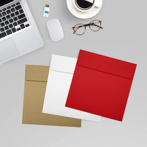 LUXPaper Square Invitation Envelopes | Peel & Press | 6" x 6" | Ruby Red | 80lb. Text | 50 Qty...