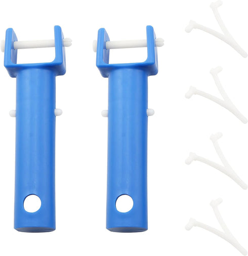Vacuum Head Handle 2PCS Blue Color Vacuum Pool Brush Handle Universal Replacement Parts with V Clips and Pins for Swimming Pool Spa Vacuum...