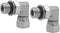 (2-PACK) 6901-06-04-NWO Hydraulic Hose Adapter Fitting 3/8" Male Adjustable Nut O-Ring Boss (9/16-18 UNF) × 1/4" Female Swivel (1/4-18 NPSM) 90° E...