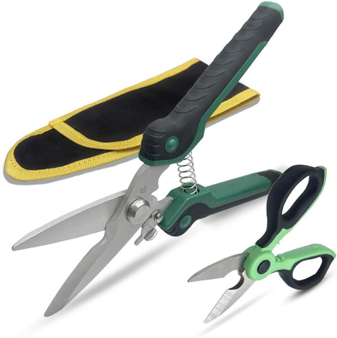 8.5 Inch Heavy Duty Scissors, Multifunction Shears Stainless Steel Blades with TPR Comfort Grips for Cutting Cable Wires, Cardboard, Leather...
