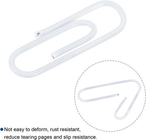 MECCANIXITY Paper Clips Small Size 1.1 Inch Vinyl Coated to Prevent Tearing Pages with Box for Organize Office Home White Count 400...