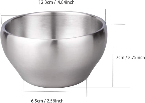 IMEEA Ice Cream Bowl Insulated Bowl 15oz Double Wall Soup Bowl SUS304 Stainless Steel Cereal Bowl, Set of 2...