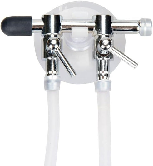 Aquarium Air Pump Splitter 7 in 1 Set 2-Way Air Flow Control Lever Valve & 2 Non-Return Check Valves & 4 Suction Cups for Fish Tank Airline Air Tu...