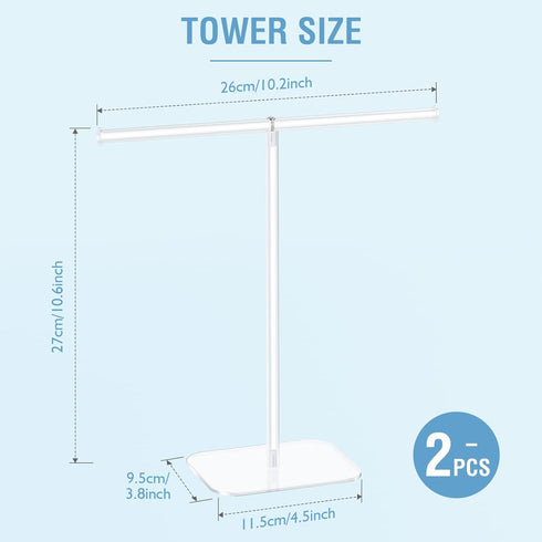 Jewelry Stand Necklace Stand 2 Tower, Clear Necklace Holder Jewelry Holder, Acrylic Jewelry Organizer, Bracelet Hanging Organizer, Display Stand f...