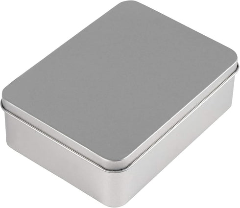 Juvale 6-Pack Silver Metal Cookie Tins with Lids - Small Rectangular Tin Boxes for Gift Giving, Home Organization (4.9x3.7x1.6 In)...