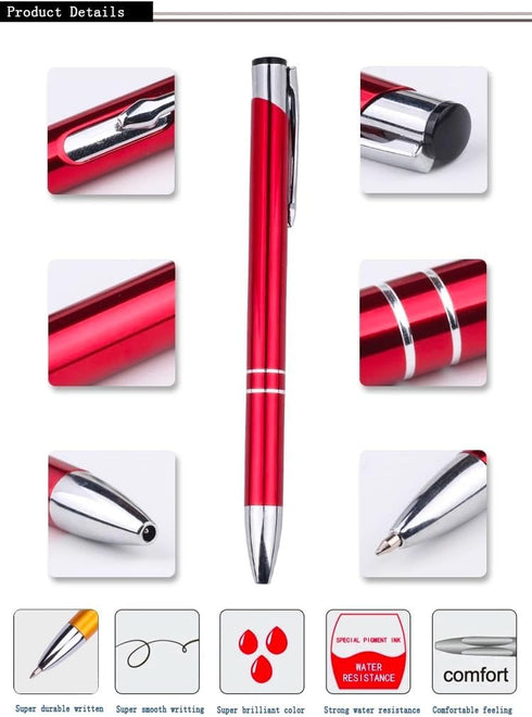 Stylish quality metal ballpoint Pens, black ink, soft writing experience (Multiple body colours (13 colours per pack))...