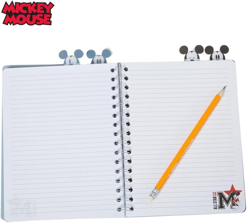 Innovative Designs Disney Mickey Mouse Journal Notebook, Spiral Bound, 96 Lined Pages, 8 x 7 inches, Grey...