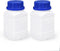8.5oz Plastic Lab Chemical Reagent Bottles,Square Wide Mouth Liquid/Solid Sample Storage Container Sealing Bottles Blue with Anti-theft Cap (White...