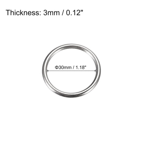uxcell Metal O Rings, 15pcs 30mm(1.18") ID 3mm Thickness Multi-Purpose Welded O-Ring Buckle for Craft Belt Purse Bag Making Hardware, Silver Tone...