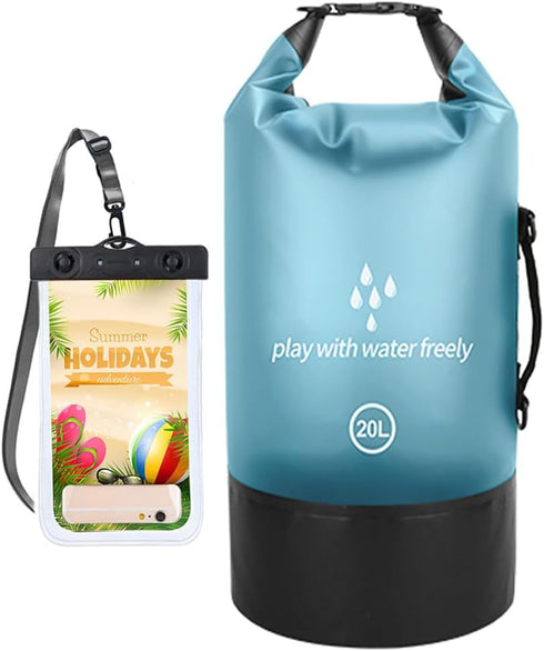 Waterproof Dry Bag,5L/10L/20L Roll Top Lightweight Dry Storage Bag Backpack with Waterproof Phone Case for Travel,Swimming,Boating,Kayaking,Fishin...