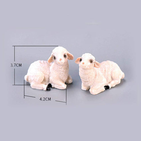 4pcs Miniature Sheep Figurines Resin Micro Landscape Fairy Garden Animals Ornament for DIY Terrarium Crafts Accessories (Random Style)...