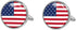 Stainless Steel Polished Round Photo Cufflinks With USA Flag Pattern...
