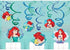 The Little Mermaid Disney Ariel Dream Big Party Foil Hanging Swirl Decorations / Spiral Ornaments (12 PCS) - Red, Green, Blue Cartoon Theme Party ...