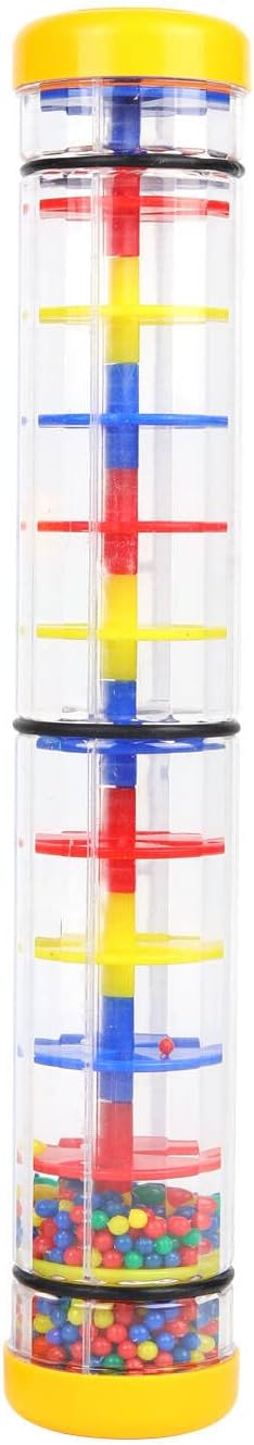 Rainmaker 12 inch Rain stick for babies Rattle Tube Rain Stick Shaker Music Sensory Auditory Instrument Toy For baby child girl (12 inch Yellow)...